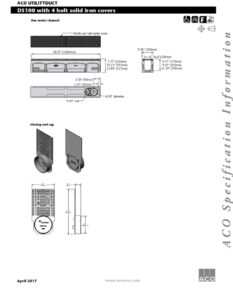 Cubierta de hierro para trinchera modelo DS100 en vista técnica