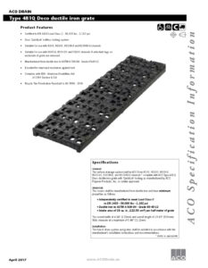 Trinchera de hierro dúctil Deco modelo 481Q con diseño robusto para aplicaciones industriales