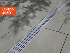 Trinchera longitudinal de plástico gris con diseño estructural para manejo de cables