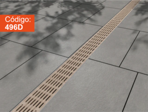 Trinchera longitudinal de plástico gris para canalización de cables