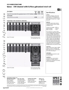 Canal de drenaje modelo Qmax 32802 fabricado en acero para sistemas hidráulicos