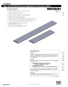 Trinchera de acero galvanizado con perforaciones para drenaje y ventilación