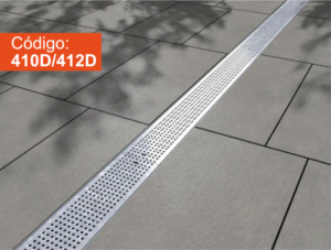 Trinchera de acero galvanizado con perforaciones para drenaje modelos 410D y 412D