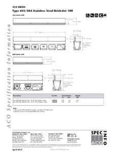 Trinchera Brickslot fabricada en acero inoxidable 443 y 444 para aplicaciones industriales