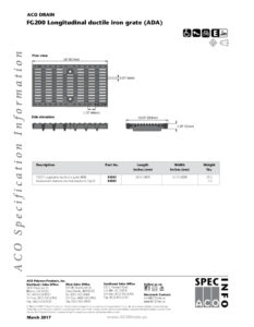 Vista longitudinal de trinchera de hierro dúctil FG200-3 mostrando estructura y diseño