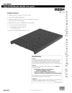 Trinchera de hierro dúctil con diseño tipo mosaico modelo 879Q