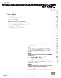 Trinchera Miniklassik longitudinal en acero inoxidable para sistemas hidráulicos