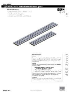 Trinchera modelo 455D 457D fabricada en acero inoxidable para aplicaciones industriales