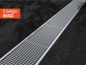 Rejilla de acero galvanizado para trinchera modelo 805D con estructura robusta