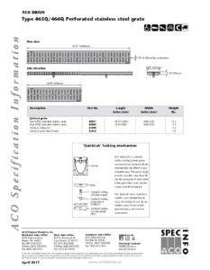 Trinchera de acero inoxidable perforada con diseño 465Q-466Q para drenaje industrial