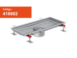 Canal higiénico de acero inoxidable AISI 316L con dimensiones de 200 por 530 milímetros